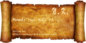 Neményi Kürt névjegykártya